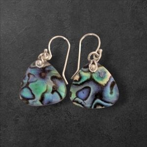 NWT Elegant Abalone Silver Earrings. Handmade
